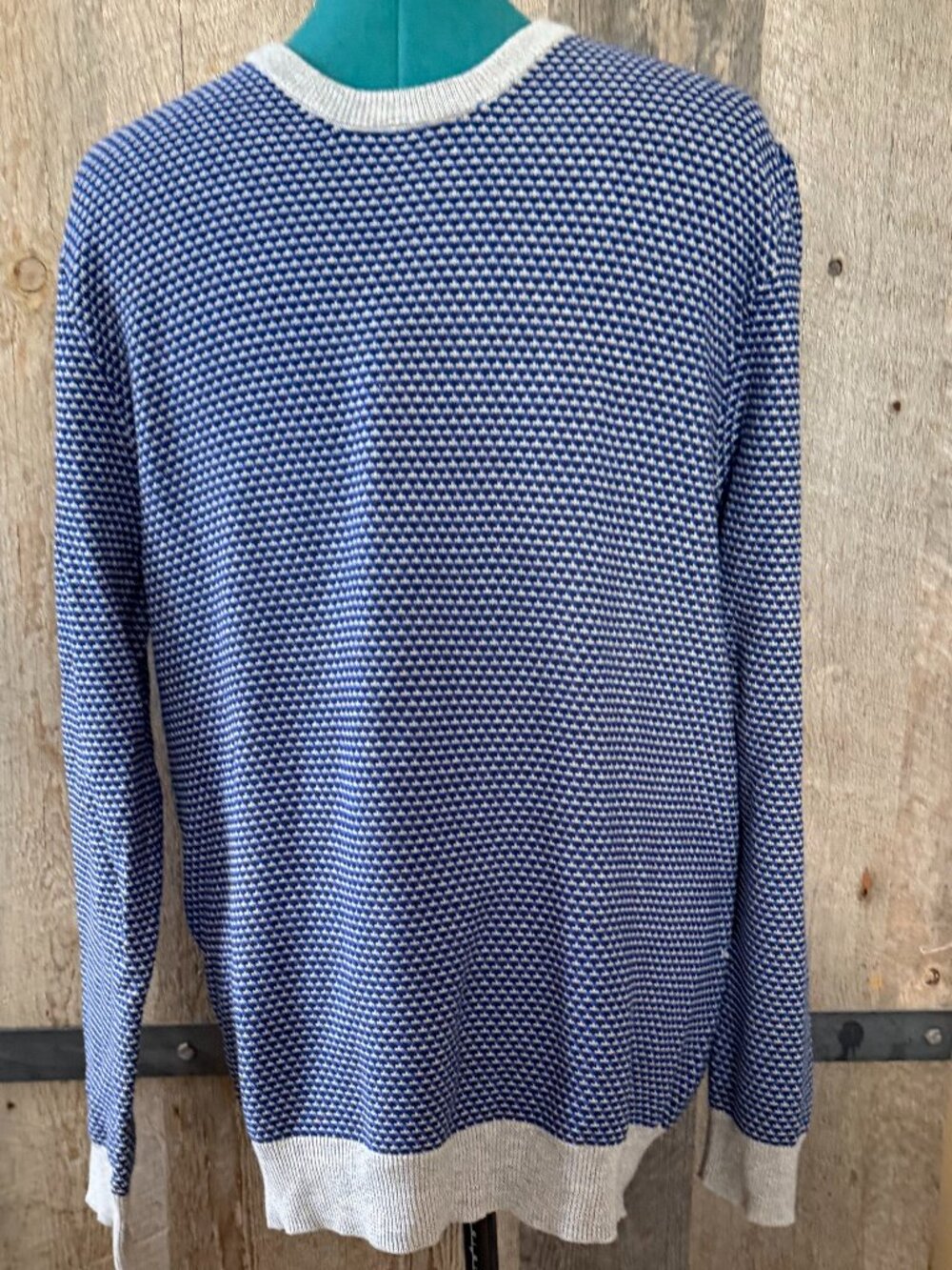 Club Room Mens Sweater Blue and Gray Size Large